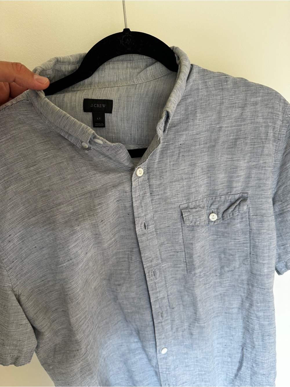 J. Crew Men’s Light Blue Short-Sleeve Button-Down Shirt